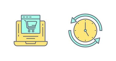 Add to Cart and Run time Icon vector