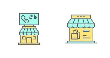 24 Hour and Store Icon vector