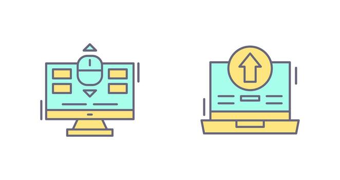 Scroll and Upload Icon vector