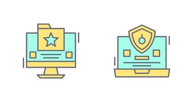 Favourite Folder and Protection Icon vector