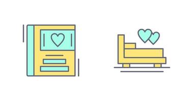 Wedding Album and Honeymoon Icon vector