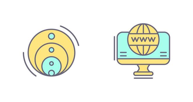 Venn Diagram and Web Icon vector
