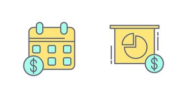 Calendar and Pie Chart Icon vector
