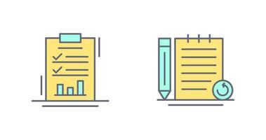 Report List and Rechecked Notes Icon vector