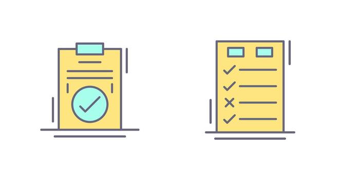 hoy a hecho cheque lista y marca de verificación icono vector