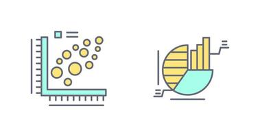 Plot and Pie Chart Icon vector