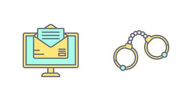 Mail and Handcuffs Icon vector