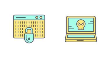 Hacking and Laptop Icon vector