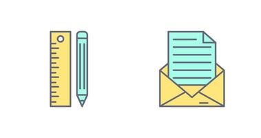 Ruler and MailSnack and Money Icon vector