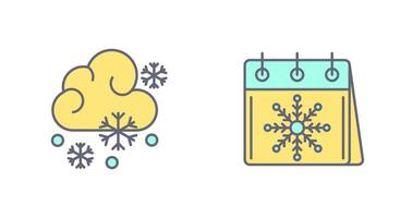 Snowy and Calender Icon vector