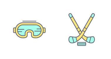 Goggle and Ice Hockey Icon vector