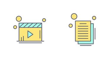 Video Player and Document Icon vector