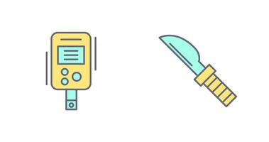 Diabetes Test and Knife Icon vector