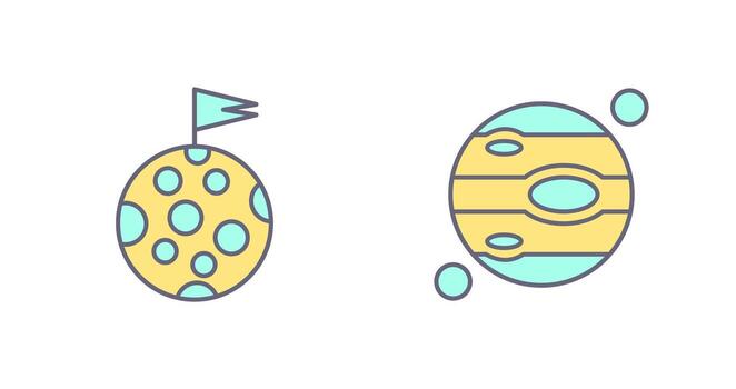 flag and jupiter Icon vector