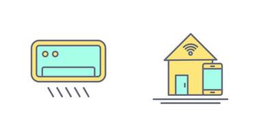 Air Conditioner and Home Automation Icon vector