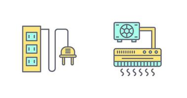 Power Socket and Air Conditioner Icon vector