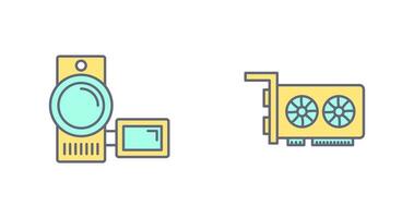 Video Recorder and Graphic Card Icon vector