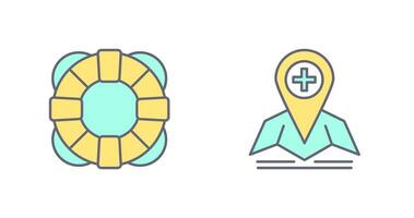 Lifesaver and Location Icon vector