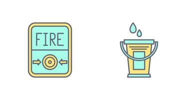 Fire Button and Water Bucket Icon vector