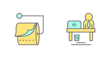 Tissue Roll and Worker Icon vector