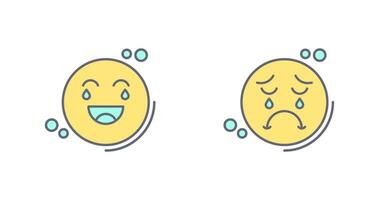 Loughing and Unhappy Icon vector