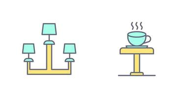 Lamp and Coffee Table Icon vector