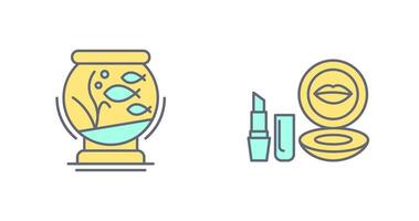 Fishbowl and Makeup Icon vector