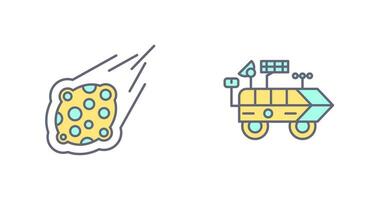 meteroite and moon rover Icon vector