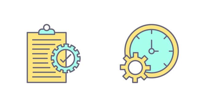 Check List and Time Setting Icon vector