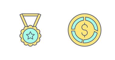 Medal and Pie Chart Icon vector