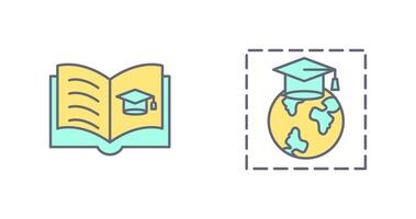 Open Book and Earth Icon vector