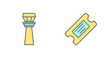 Control Tower and Ticket Icon vector