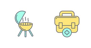 Bbq and First Aid Icon vector