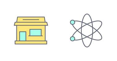 Shop and Atom Icon vector