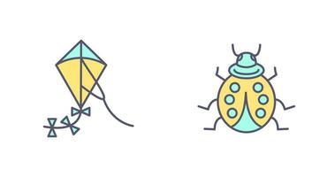 Kite and Ladybug Icon vector