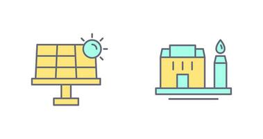 Solar Energy and Factory Icon vector