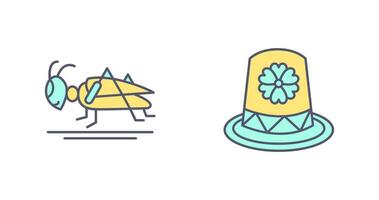 Grasshopper and Hat Icon vector