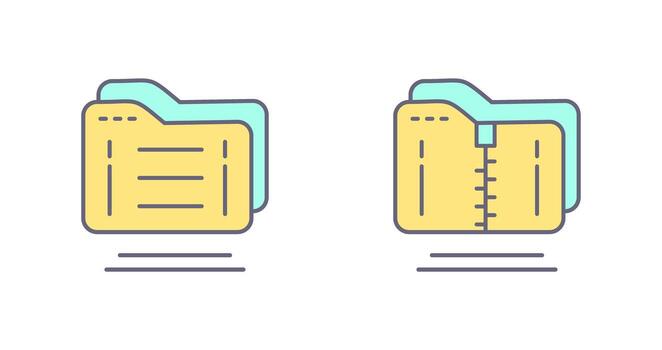 Folder and Compressed Icon vector