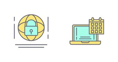 Internet Security and Calendar Icon vector