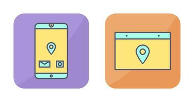 mobile application and location web advertising Icon vector