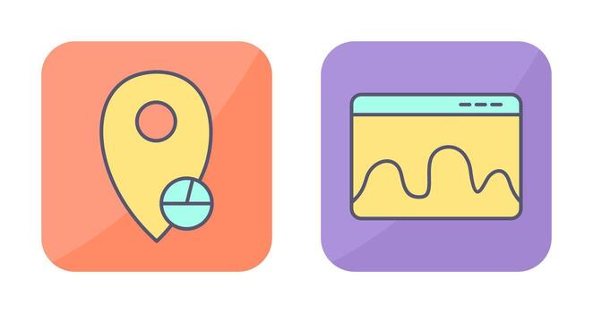 location statistics and webpage statistics  Icon vector