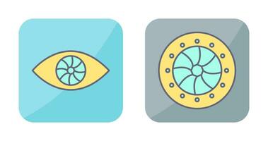 eye and optical diaphram Icon vector