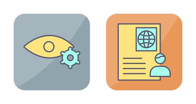 view setting and global profile Icon vector