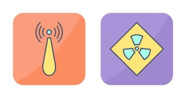 non ionizing radiation and radiation Icon vector