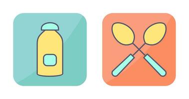 syrup and spoon Icon vector