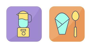 blender and spoon  Icon vector