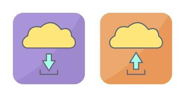download from cloud upload to cloud  Icon vector