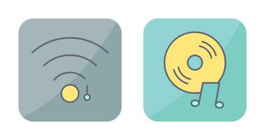 Wifi firmar y música discos compactos icono vector