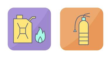 fuel to fire And extinguisher Icon vector