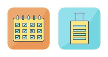 marked calendar and luggage  Icon vector